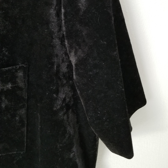 Falls Creek Black Faux Velvet Short Sleeve Top  L - Picture 4 of 8